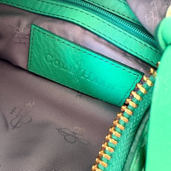 NWOT Cole Haan Green Leathe Shoulder Bag | Cross Body Handbag - Picture 11 of 14